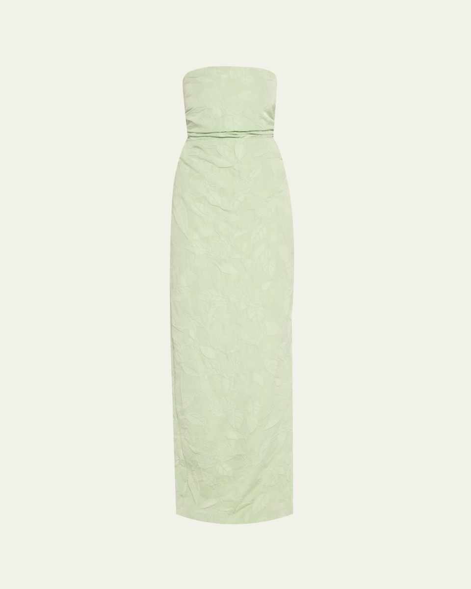 Strapless Embossed Column Gown